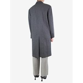 Autre Marque-Abrigo gris de lana con botonadura forrada - talla UK 10-Gris