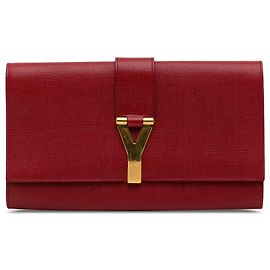 Yves Saint Laurent YSL Red Chyc Ligne Clutch Red