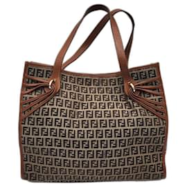 Fendi-Sac cabas Fendi marron monogramme Zucchino-Marron