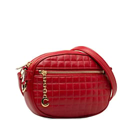 Céline-Celine Quilted Leather C Charm Crossbody Bag Leather Crossbody Bag in Excellent condition-Other