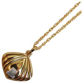 LANVIN Shell Motif Necklace Gold Plated Golden