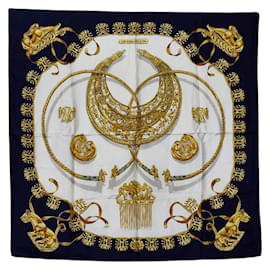 Hermès-Bufanda de seda Cavaliers d'Or-Otro