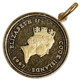 Autre Marque-18K Elizabeth II Cook Islands Coin Pendant-Other
