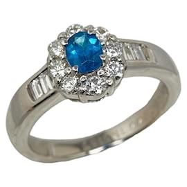 Autre Marque-Platinum Sapphire Diamond Ring-Other