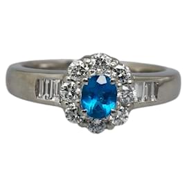 Autre Marque-Platinum Sapphire Diamond Ring-Other