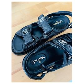 Chanel-sandals-Black