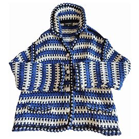 Giacca Chanel bianca, Collezione Cruise blu e nera 2021 Multicolore