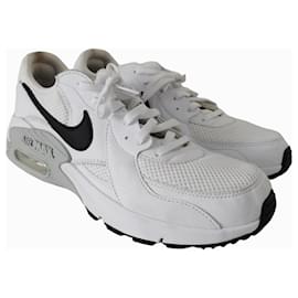 Nike-Zapatillas Nike AirMax blancas, logotipo gris y negro-Blanco