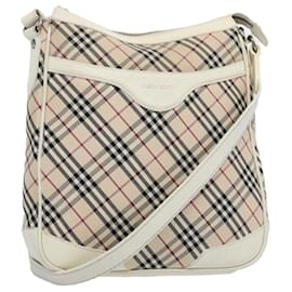 Burberry-BURBERRY Nova Check Sac à Bandoulière Nylon Toile Beige Auth 65017-Beige