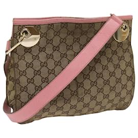 Gucci-GUCCI GG Canvas Shoulder Bag Beige Auth bs11628-Beige