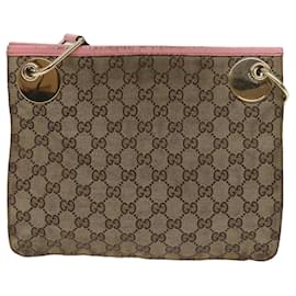 Gucci-GUCCI GG Canvas Shoulder Bag Beige Auth bs11628-Beige