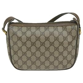 Gucci-GUCCI GG Supreme Web Sherry Line Shoulder Bag PVC Beige 89 02 032 Auth ep3063-Beige