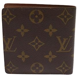 Louis Vuitton-LOUIS VUITTON Monogram Portefeuille Marco Bifold Wallet M61675 LV Auth 65191-Monogram