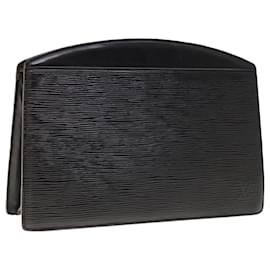 Louis Vuitton-LOUIS VUITTON Epi Trousse Crete Clutch Bag Black M48402 LV Auth 64934-Black