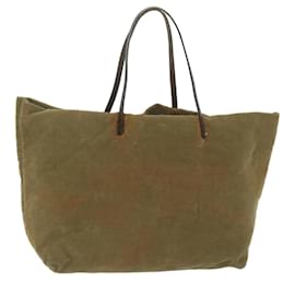 Fendi-FENDI Tote Bag Corduroy Khaki Auth 65092-Khaki