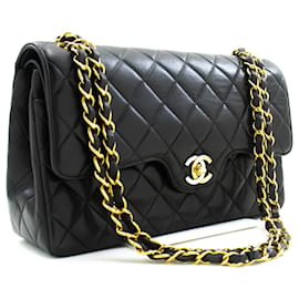 Chanel-CHANEL Paris Limited Bolso de hombro con cadena Forrado en negro Solapa acolchada-Negro
