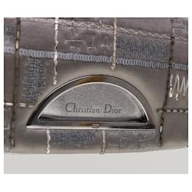 Christian Dior-Bolsa de ombro Christian Dior Maris Pearl Satin Silver Auth yk10322-Prata