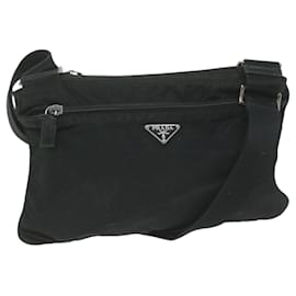 Prada-PRADA Shoulder Bag Nylon Black Auth 65081-Black