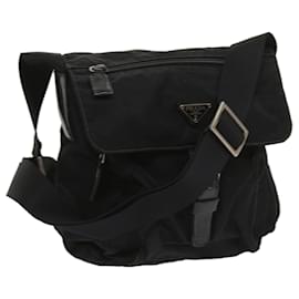 Prada-PRADA Shoulder Bag Nylon Black Auth bs11651-Black