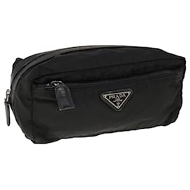 Prada-PRADA Pouch Nylon Black Auth yk10307-Black