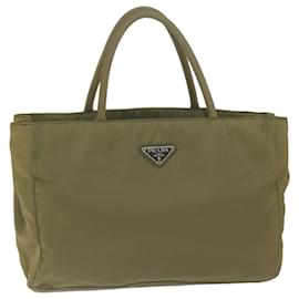Prada-PRADA Hand Bag Nylon Khaki Auth bs11655-Khaki