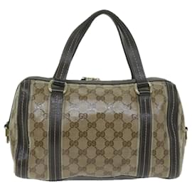 Gucci-GUCCI GG Crystal Hand Bag Beige 181487 auth 65143-Beige