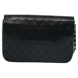 Chanel-CHANEL Matelasse Chain Shoulder Bag Lamb Skin Black CC Auth bs11764-Black