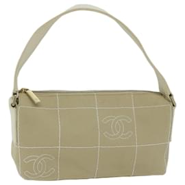 Chanel-CHANEL Shoulder Bag Canvas Beige CC Auth bs11766-Beige
