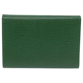 Louis Vuitton-LOUIS VUITTON Epi Porte Tresor Etui Papie Wallet Green M63714 LV Auth 64497-Green