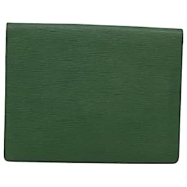 Louis Vuitton-LOUIS VUITTON Epi Porte Documents Senatur Briefcase Green LV Auth 64426-Green