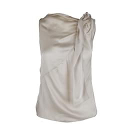 Moschino-Moschino Cheap and Chic Sheer Tie-knot Top-Beige