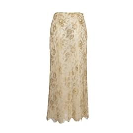Autre Marque-Collection Privée Shimmer Lace Skirt-Golden