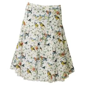 Alexander Mcqueen-Rare Alexander McQueen Folk Skirt from SS 2005 "It's Only a Game" bird print 42-Multiple colors