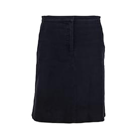 Balenciaga-Balenciaga Cotton Twill Short Skirt-Blue,Navy blue