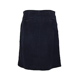 Balenciaga-Balenciaga Cotton Twill Short Skirt-Blue,Navy blue