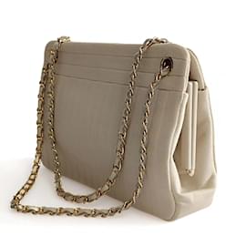 Chanel-Chanel Chanel vintage shoulder bag in beige cotton-Beige