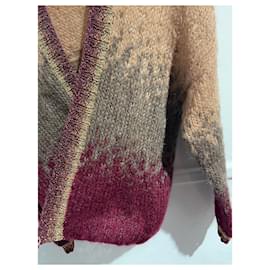 Autre Marque-ROSE CARMINE  Knitwear T.International one size Wool-Dark red