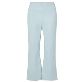 Autre Marque-SPRWMN Pantalon évasé en cuir bleu clair à la cheville-Bleu