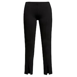 The row-The Row Black Thilde Stretch Lambskin Leather Slit Front Leggings-Black