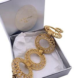Christian Dior-Bracelet anneau ovale en métal doré vintage-Doré