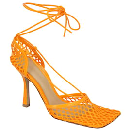 Bottega Veneta-Stretch Lace-Up Sandal-Orange