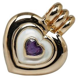 Autre Marque-14K Amethyst Shell Heart Pendant-Other
