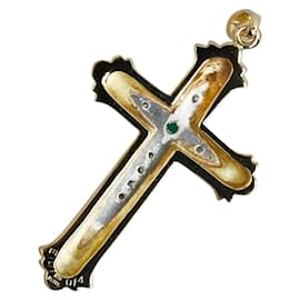 Autre Marque-18Pendentif croix émeraude K & Platinum-Autre