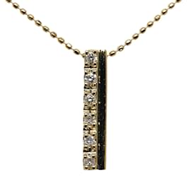 Autre Marque-18K Diamond Plate Pendant Necklace-Other