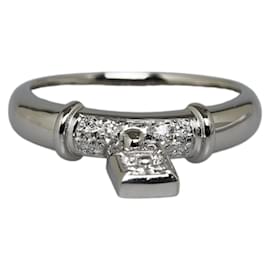 Autre Marque-Platinum Diamond Padlock Ring-Other