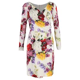 Dolce & Gabbana-Dolce & Gabbana Charmeuse Sheath Dress in Floral-Print Silk-Other