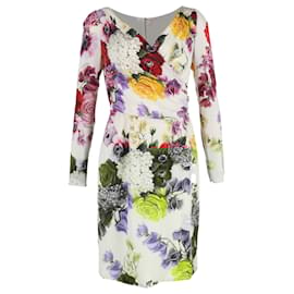 Dolce & Gabbana-Dolce & Gabbana Charmeuse Sheath Dress in Floral-Print Silk-Other,Python print