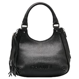 Autre Marque-Leather Tassel Logo Hobo Bag-Other