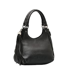 Autre Marque-Leather Tassel Logo Hobo Bag-Other