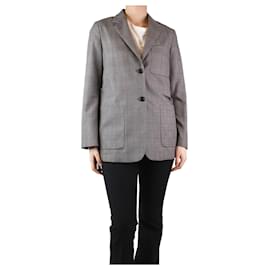 Autre Marque-Grey checkered wool blazer - size UK 8-Grey